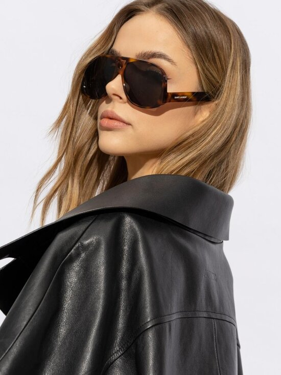 Saint Laurent Women Sunglasses Havana  Square SL652/F SOLACE 002 NEW AUTHENTIC main image 13